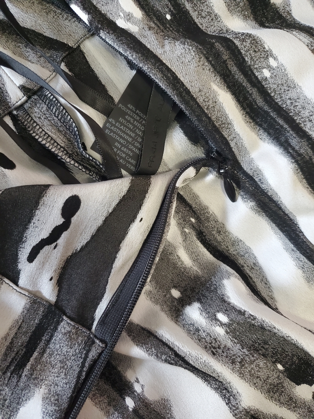 Donna KARAN Black Label Painterly Splattered Stripe Trousers Size US 14 | FR 44 - Picture 7 of 15